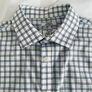 Jos. A Bank Stretch Tailored Shirt 1905 Collection Blue Black White Size Large